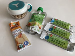 Cheerios, pouch, granola bars & Mum Mums